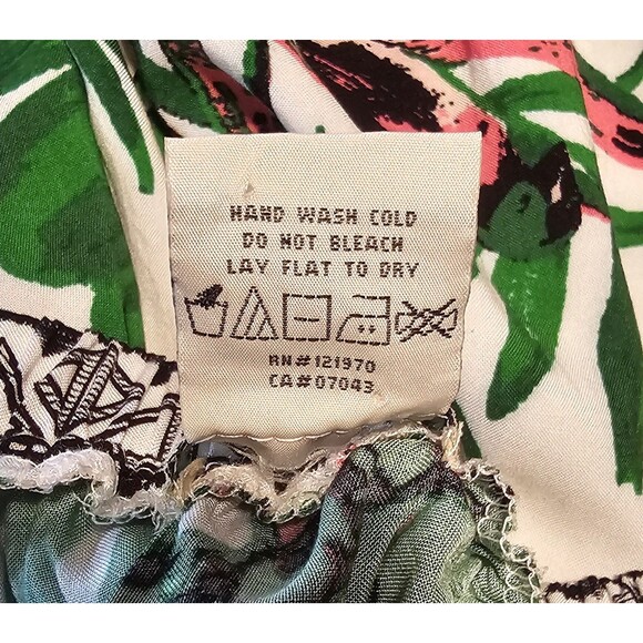 Flying Tomato Dress Tropical Print Off Shoulder Ruffle Hi-Lo Hem Midi Size Large - Picture 9 of 11